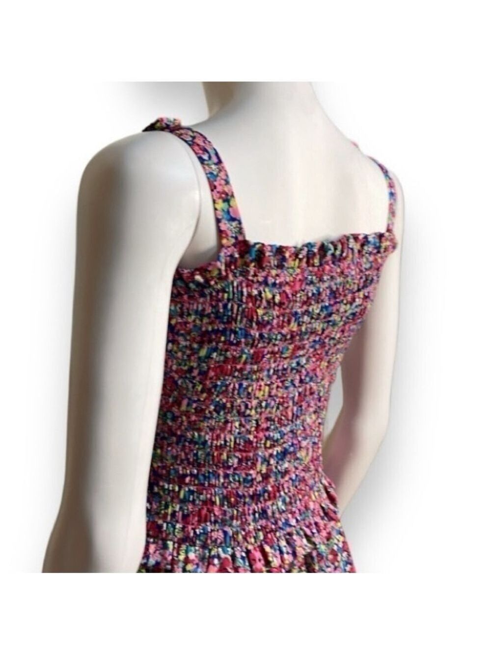Sienna Sky Floral Maxi Dress Women's Size Large Sundress Pinks, Blues and Yellow - Picture 7 of 11